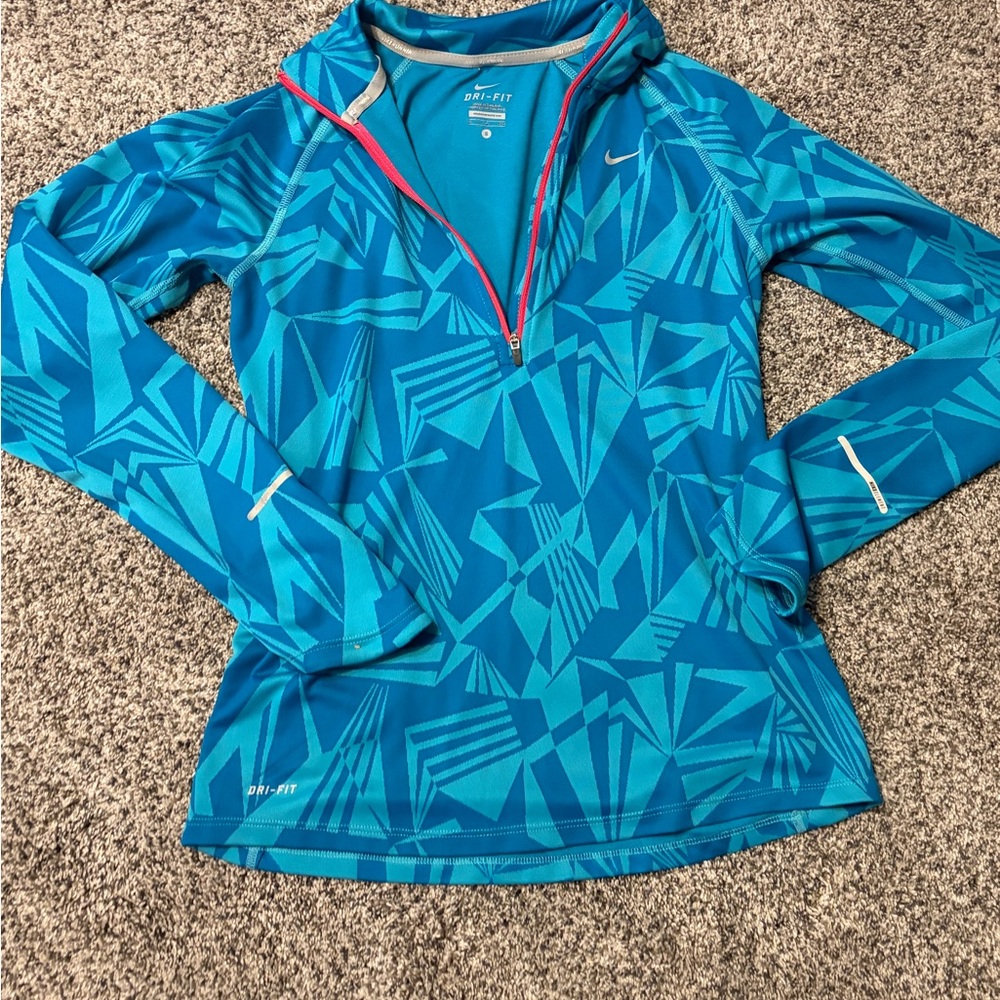 Womens Nike long sleeve dri fit zip running jacket size Small S Ladies shirt